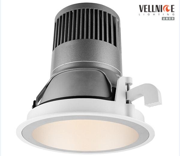 Narrow Trim 45W COB LED Recessed Down Lighting White / Silver Dia.186 x H120mm