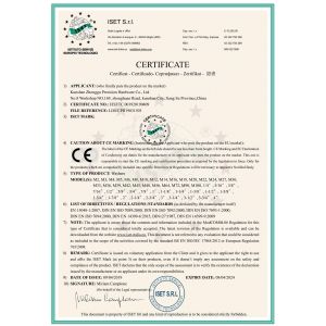 Kunshan JZH Precision Hardware Co., Ltd. Certifications