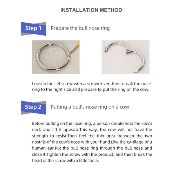 10mm Coarseness Bull Nose Ring With Durable Carbon Steel And Chrome Plating