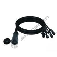 Assemblage de câble de rupture de style 6 tête SOCAPEX SOCAPEX Application industrielle IP67 imperméable à l'eau 19 broches Powercon True1 Connecteurs mâles