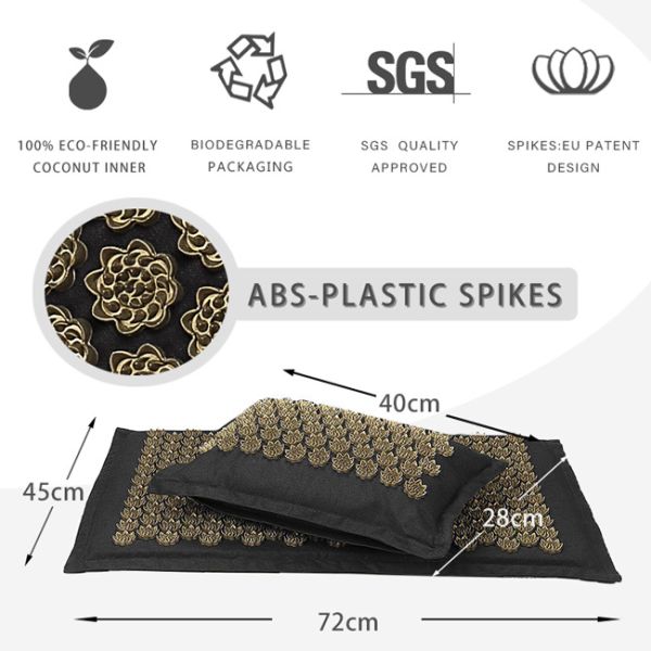 Muscle Relaxation Massage Acupressure Mat , ABS PP Acupressure Mat Set