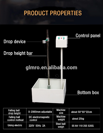 Falling Ball Impact Testing Equipment For Plastic Glass Ceramic And Acrylic