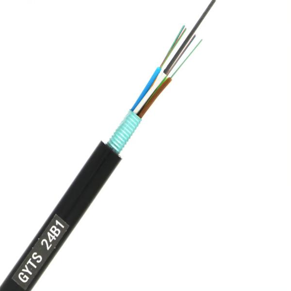 Extérieur 72 96 144 216 288 Noyau d'acier blindé câble à fibre optique aérien non autoportant GYTS GYTA