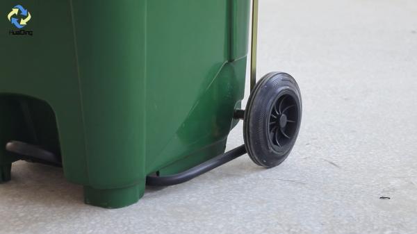 hdpe plastic bins 120l Plastic rectangular  outdoor garbage cans with lids and wheels public recycling bins