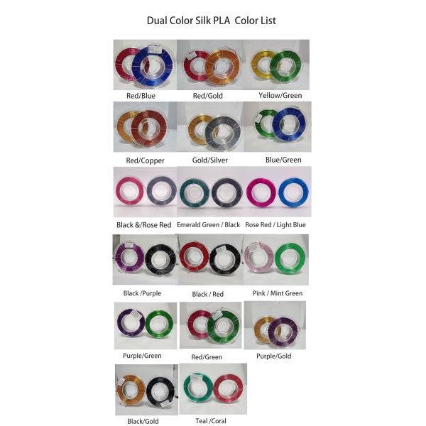 250gSilk Dual Color Trip Color Filament для FDM 3D принтера с планированной нитью