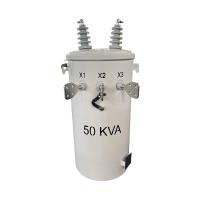 Distribuição de óleo imerso de 50kva monofase montada em um transformador de pólo 4160V a 120/240V