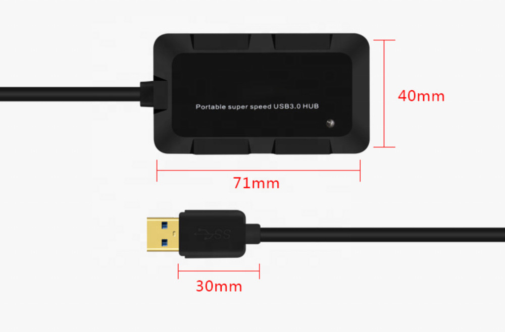 Plastic Desk Computer 4 Port LED Indicator USB 3 HUB
