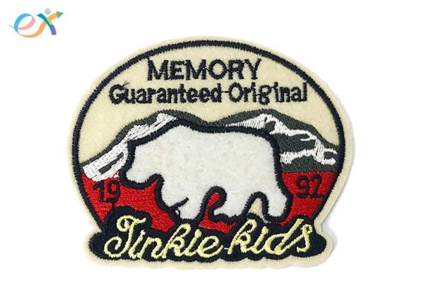 Professional Iron On Embroidered Patches Pantone Color Logo Customized