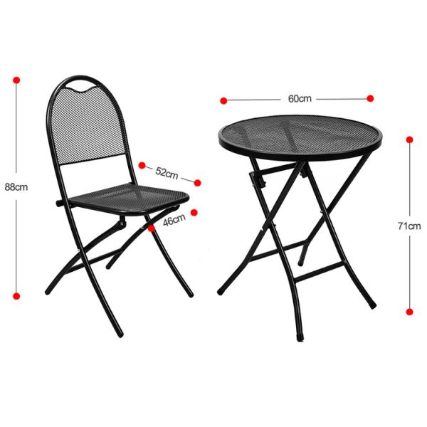 Outdoor Cafe Bistro Patio Custom Logo Dining Table and Chair Sets with Stackable Design