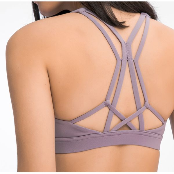 Бюстгальтер спорт противоударных женщин собрал влагу Wicking без стального кольца
