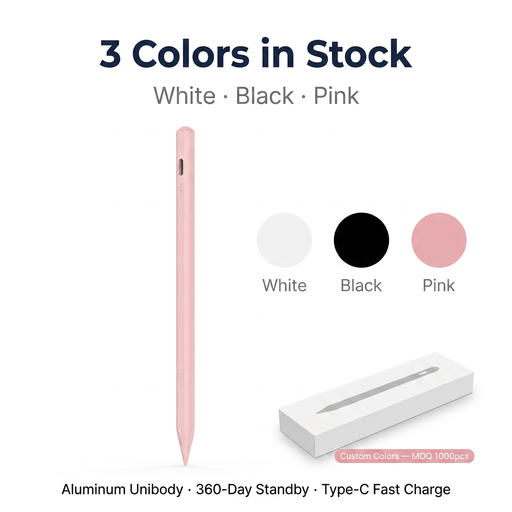 iPad Stylus Pen with Custom Shortcut Buttons Bluetooth Palm Rejection Tilt Fast