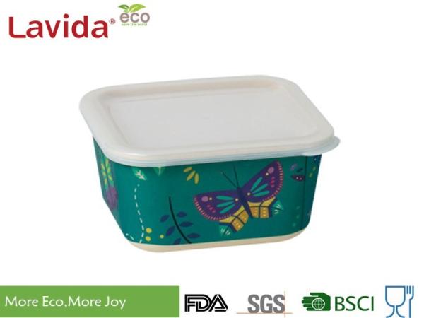 BPA Free Durable Bamboo Fiber Containers High Temperature Tolerance Dishwasher Safe