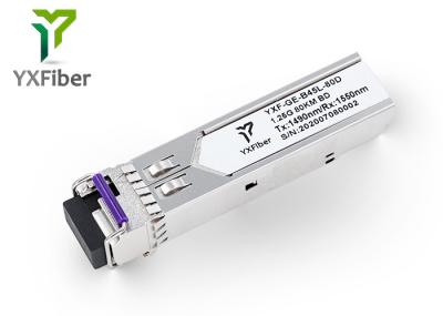 módulo do transceptor da fibra ótica de 1.25G BIDI 80km 1490nm/1550nm SFP