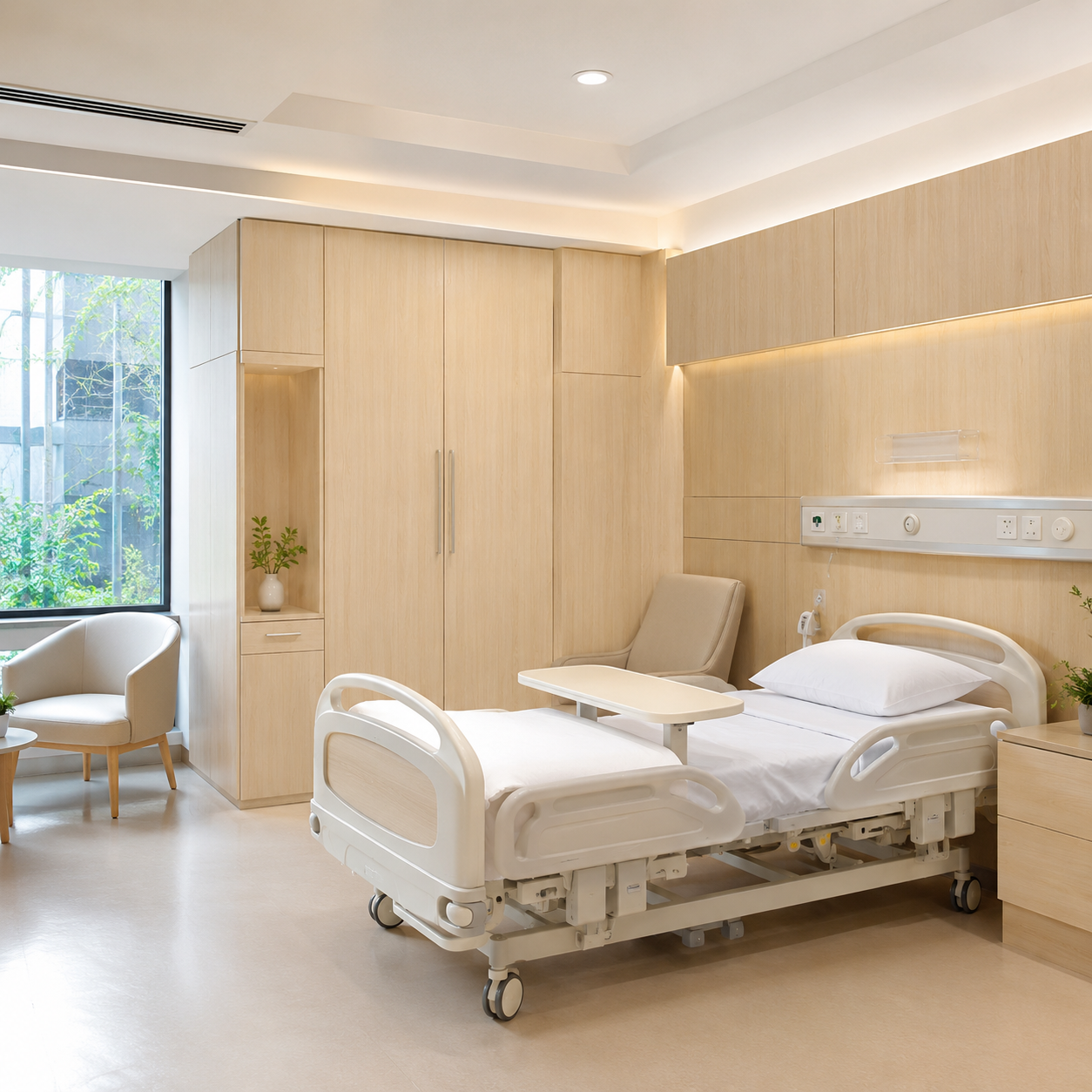 Antibacterial HPL High Pressure Laminate Panels, Impact Resistant Wall Cladding for Hospital Corridors, Easy to Clean & Stain Resistant