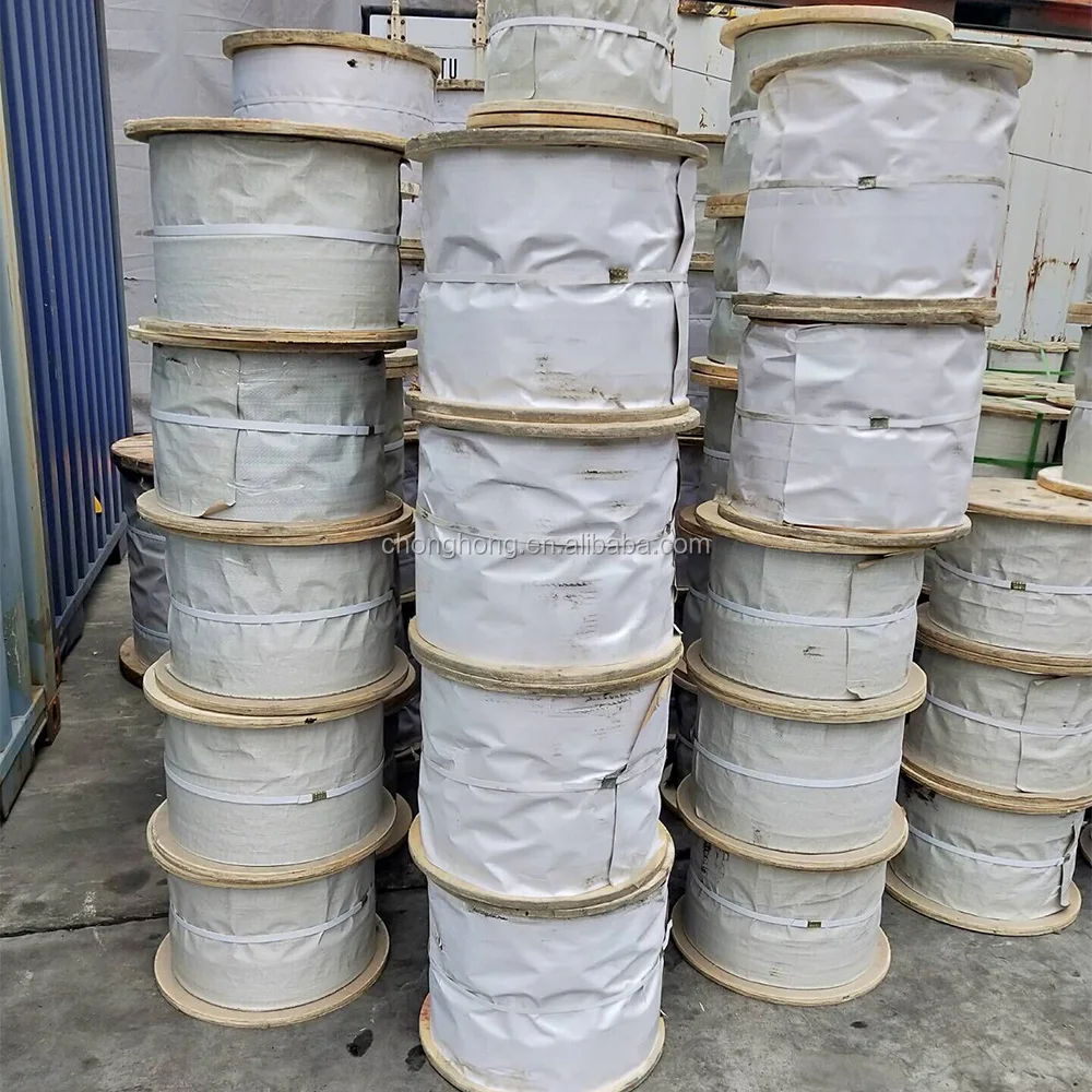 Corde en acier au carbone de qualité 4x31 8,3 mm galvanisée à chaud pour plateforme suspendue