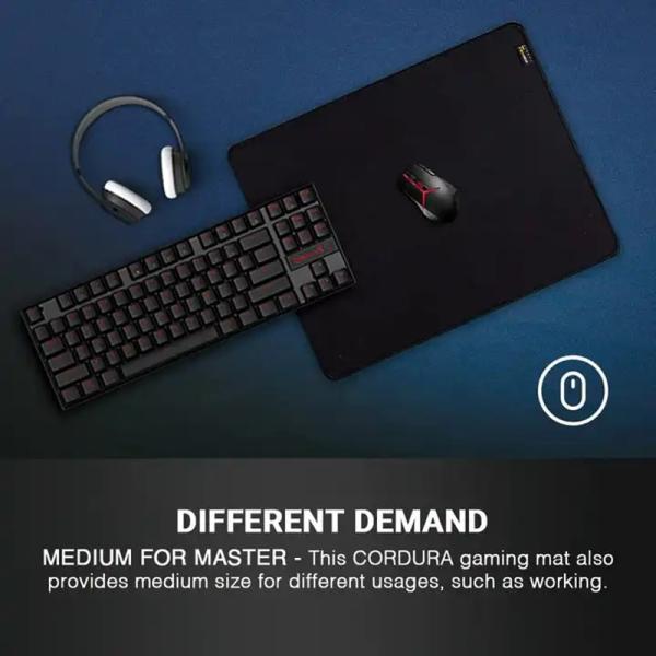 800*300*4mm Custom Waterproof Cordura Fabric Mouse Pad with Woven Label Weaving Mark