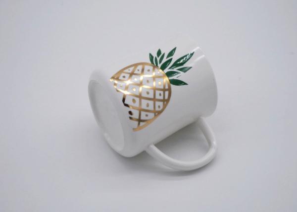 Fashion Custom Stoneware Mugs , Stoneware Coffee Mugs With Pineapple Decal