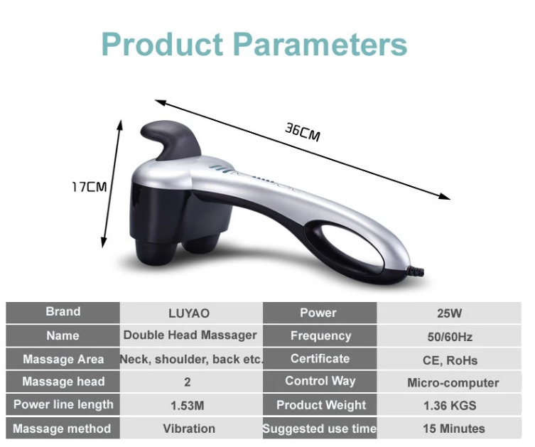 Alleviate Muscle Pain Dual Heads Massage Hammer With Rubber Painting