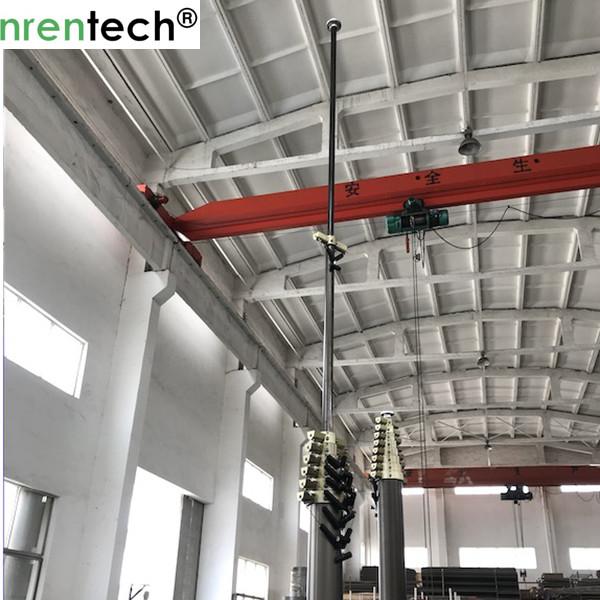 15m lockable pneumatic telescopic mast 15kg payloads NR-2750-15000-15L-aluminum pneumatic telescopic mast