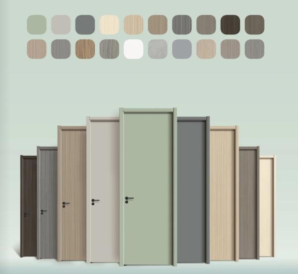 Luxury Interior Modern Solid Wood Door Multicolor Minimalista Porta de Madeira Personalizada