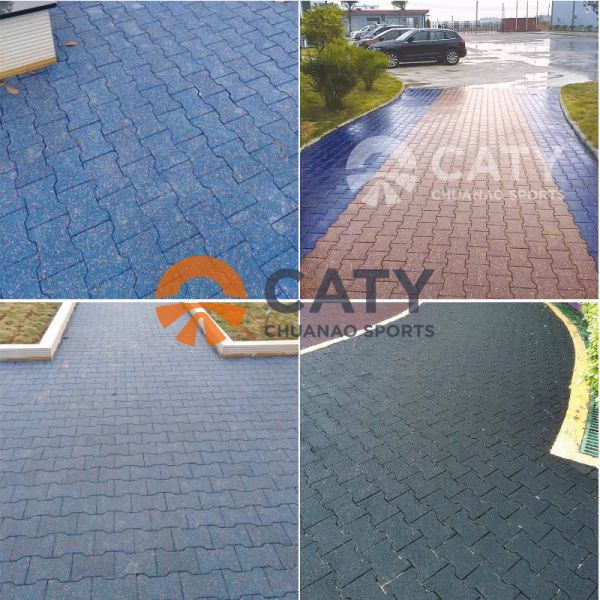 Durable & Easy Installation Dog-Bone Shape Rubber Flooring Mats for Gym & Fitness Areas