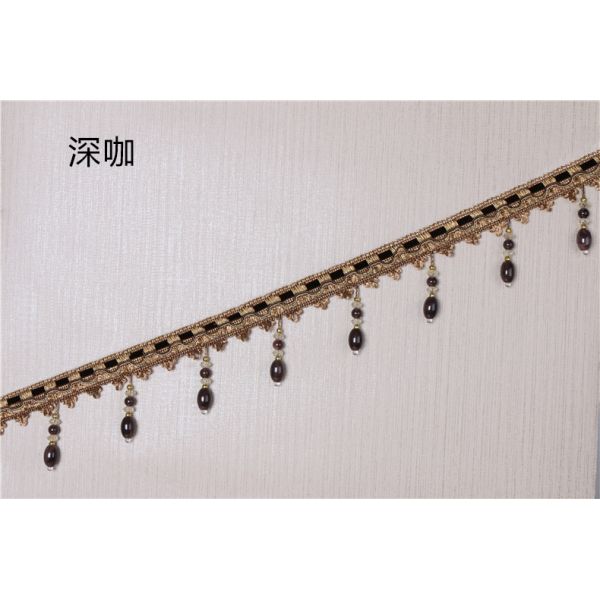 Handmade fashionable chain beads lace tassels fringes for curtain/sofa/pillow decoration