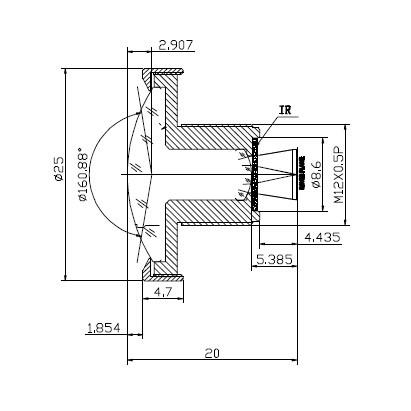 1/3.2 2.65mm 3Megapixel S-mount wide angle lens for simulation robot vision