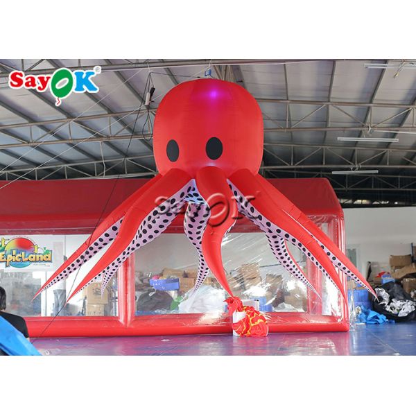 Красное украшение щупальец 3m осьминога нейлона 190T раздувное освещая