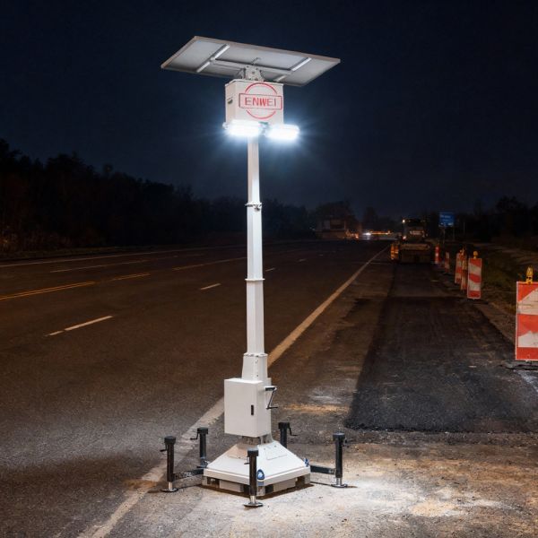Portable Solar Light Tower For Construction Site With 420W Panel 35H Runtime