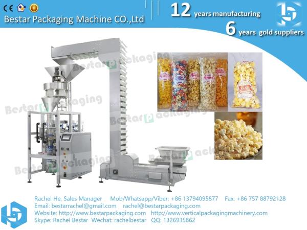 Automatic popcorn packing machine with multi heads weigher