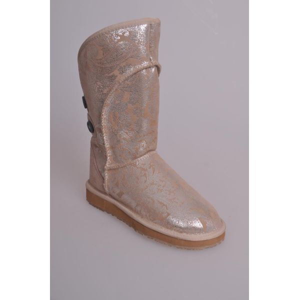 Bottes d'hiver étanches à l'eau en cuir de brebis pour femmes