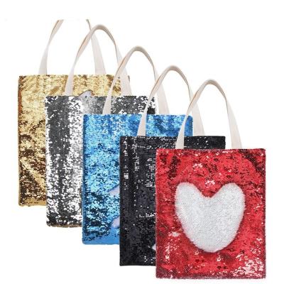 Customizable DIY Sublimation Blanks Magic Reversible Sequin Tote Bag 40*34cm