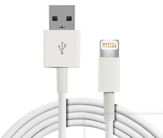 Первоначальный белый кабель УСБ сотового телефона, кабель заряжателя иФоне передачи 5В 2.4А