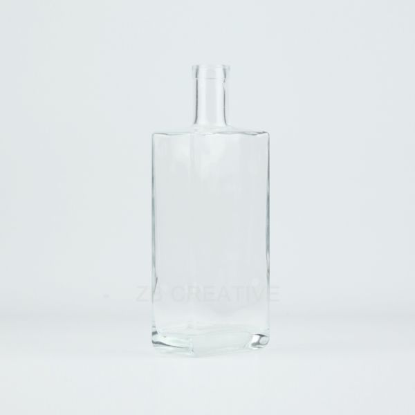 Cork Closure 750ml Glass Liquor Bottles Flint Cube Design Whisky Spirits 750g CY-897