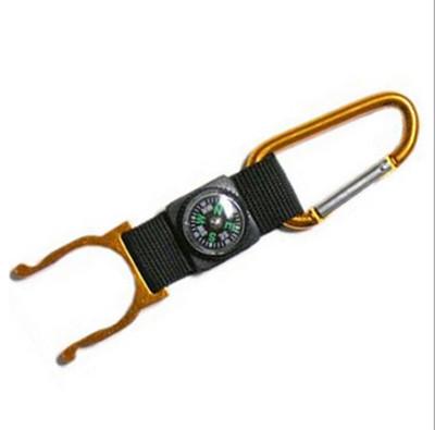 New promotional accessory keychain carabiner with short lanyard and compass for sports
