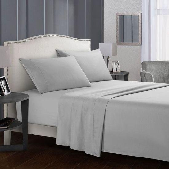 Custom Color Packaging Bed Linen Plain Dyed Home Hotel Bed Flat Fitted Sheet Bedding Set