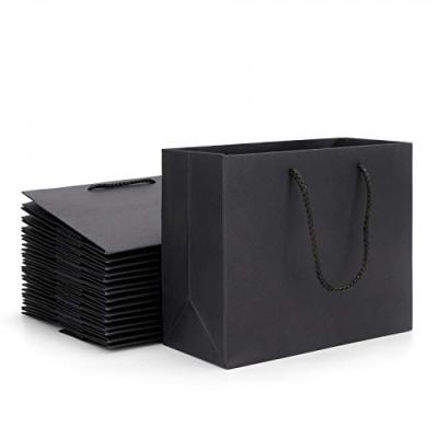 Customized Matte Black Paper Gift Shopping Bag for Retail of Handmade Luxury Items