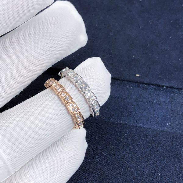 Elegant   Customized 18K Gold   Serpenti Viper Ring Diamond Ring Yellow Gold White Gold