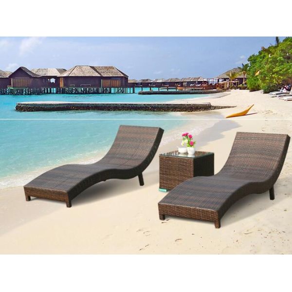Leisure Aluminium PE Rattan Chaise Lounge chairs Outdoor Garden patio beach chair