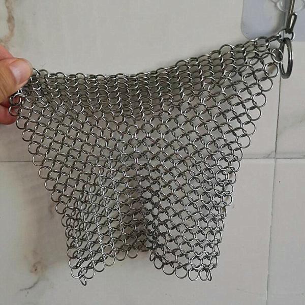 Kitchen Cleaning 1.2mm X 10mm Stainless Steel Chainmail Ring Scrubber
