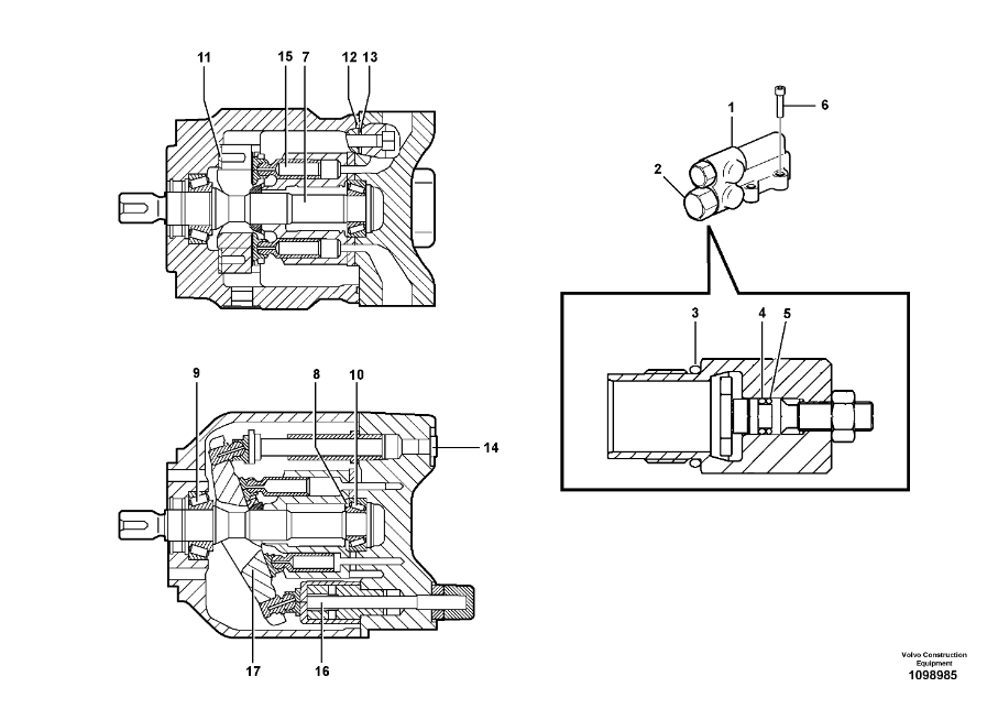 Voe 11707966 A35D, A40d, T450d Bomba de pistão Bomba de pistão Bomba de engrenagem Bomba hidráulica