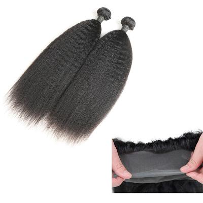 Por muito tempo 360 reto perversos do fechamento frontal do laço, cabelo frontal do Virgin de 360 laços