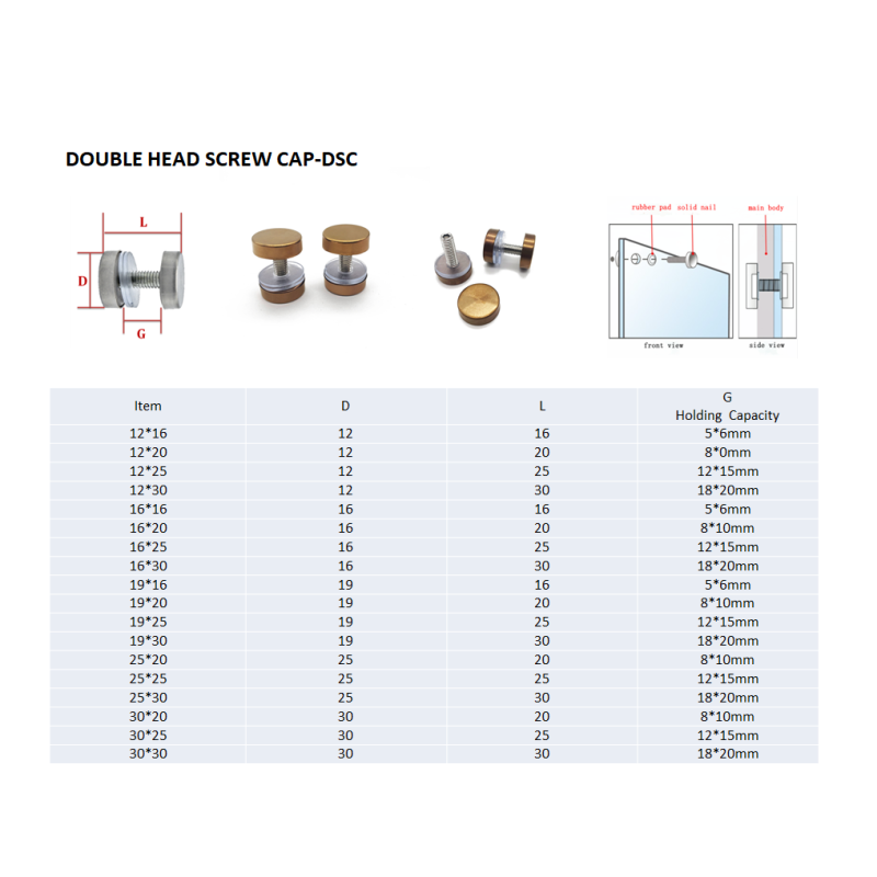 Double Head Sign Standoff Screws Stainless Steel Standoff for Signs Standard GN 614 GN 615