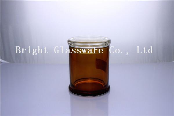 sparyed color glass jar with lid for wholesale