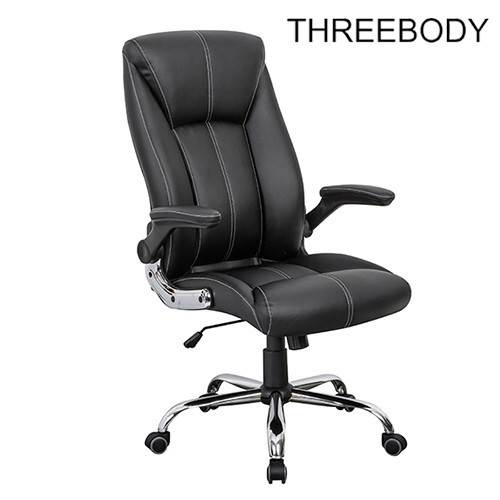 Custom Swivel Racing Style Office Chair , Black PU Leather Racing Office Chair