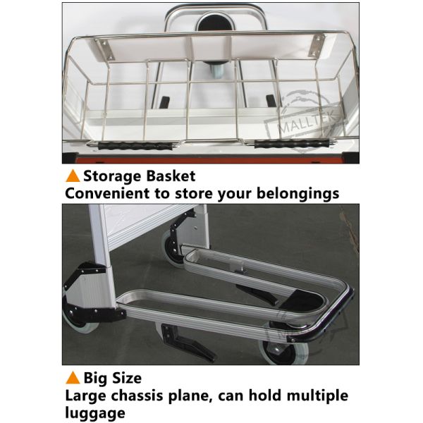Standard Airport Luggage Baggage Trolley For Intermational Airport With Aluminum Alloy Material