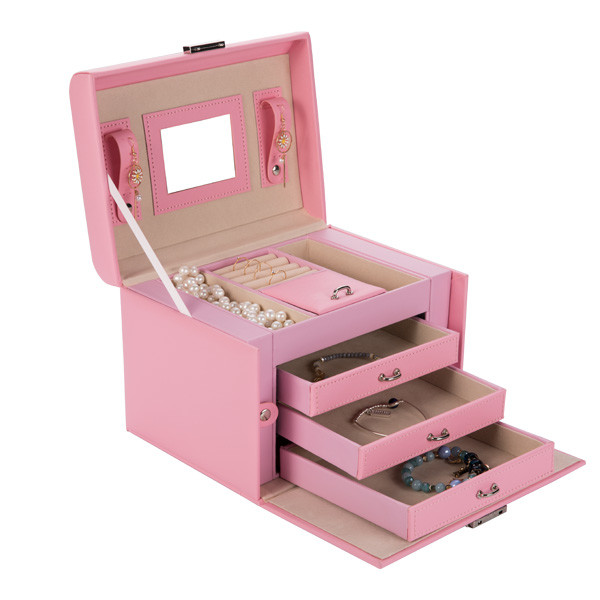 Locked Portable Jewelry Display Cases , Portable Earring Organizer Box