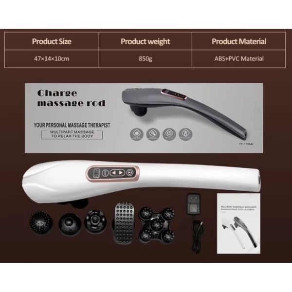 Pulse Cervical Massager Wireless Body Back Massage Stick Muscle Recovery Massager