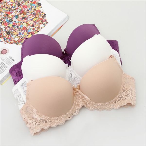 Wholesale Smooth Lace Bra Japanese Girls Underwear Thin AB Cup Small Breasts Gathered Sexy Ladies Bra Summer