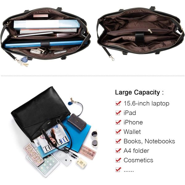 BOLSA DE CUERPO INDUCTIVO de 15,6 pulgadas BOLSA DE COMPUTADOR BUSINESS OFFICE WORK BREEFCASE Negro